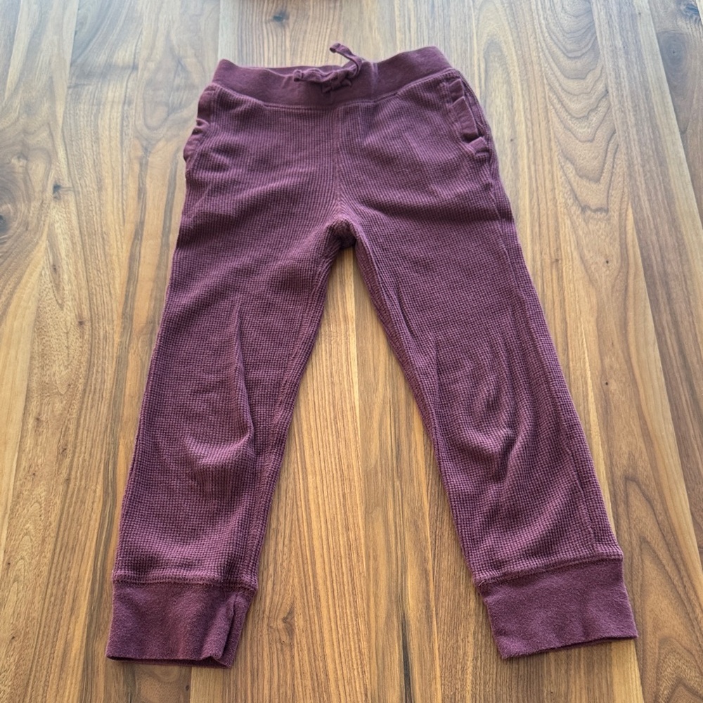 GAP Kids Burgundy Waffle Joggers